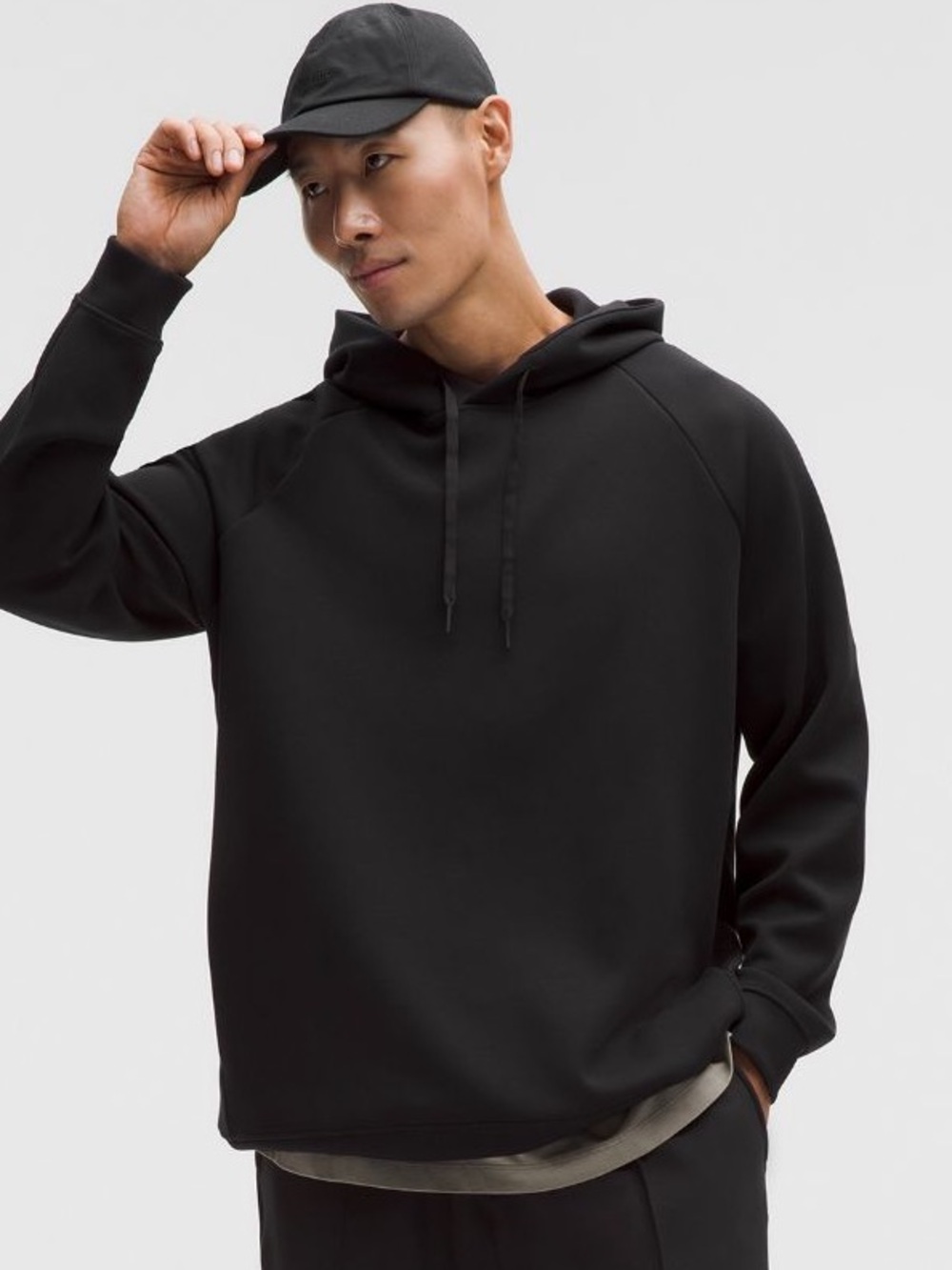 EUC Lululemon Black Men's Smooth Spacer Classic Fit Pullover Hoodie Size Small